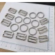20 mm / 0.79 in Zamak Bra Strap Slider, Ring and Hook 3-Piece Set PIR770020Z