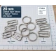 20 mm / 0.79 in Zamak Bra Strap Slider, Ring and Hook 3-Piece Set PIR770020Z
