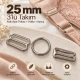25 mm / 0.98 in Zamak Bra Strap Slider, Ring and Hook 3-Piece Set PIR770025Z