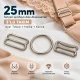 25 mm / 0.98 in Zamak Bra Strap Slider, Ring and Hook 3-Piece Set PIR770025Z