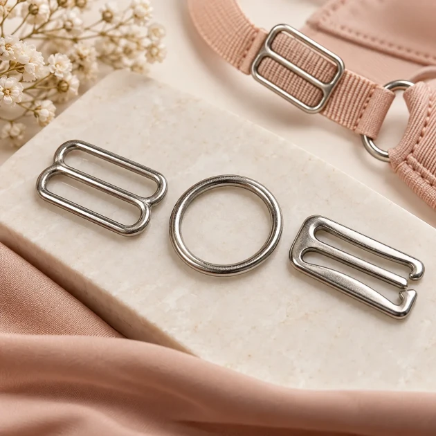 25 mm / 0.98 in Zamak Bra Strap Slider, Ring and Hook 3-Piece Set PIR770025Z