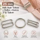 25 mm / 0.98 in Zamak Bra Strap Slider, Ring and Hook 3-Piece Set PIR770025Z