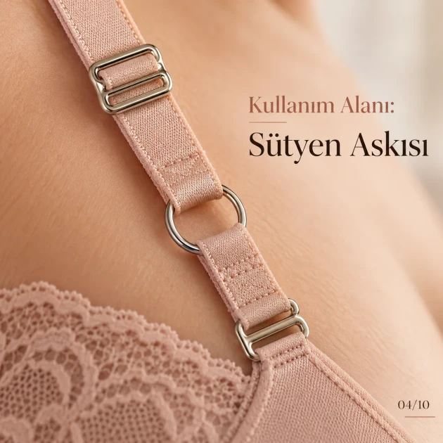 10 mm / 0.39 in Zamak Mayo Model Double-Loop Bra Strap Slider, Ring and Hook 3-Piece Set PIR771010Z