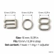 10 mm / 0.39 in Zamak Mayo Model Double-Loop Bra Strap Slider, Ring and Hook 3-Piece Set PIR771010Z