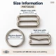 20 mm / 0.79 in Zamak Wide-Body Bra Strap Slider, Ring and Hook 3-Piece Set PIR772020Z