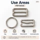 20 mm / 0.79 in Zamak Wide-Body Bra Strap Slider, Ring and Hook 3-Piece Set PIR772020Z