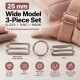 25 mm Zamak Geniş Model Sütyen Askı Ayar Tokası, Halkası ve Kancası 3'lü Takım PIR772025Z