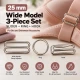 25 mm Zamak Geniş Model Sütyen Askı Ayar Tokası, Halkası ve Kancası 3'lü Takım PIR772025Z