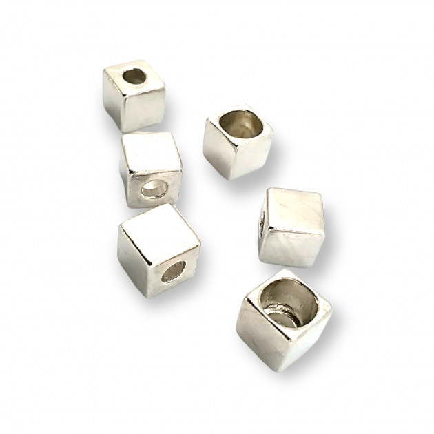 Cord End for Clothing Cube Shaped Metal length 7.8 mm Inlet 4 mm PBB002