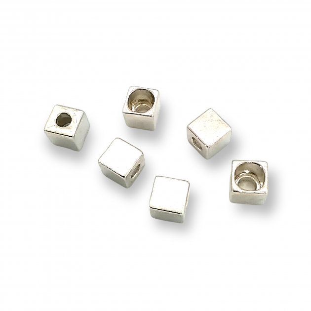 Cord End for Clothing Cube Shaped Metal length 7.8 mm Inlet 4 mm PBB002