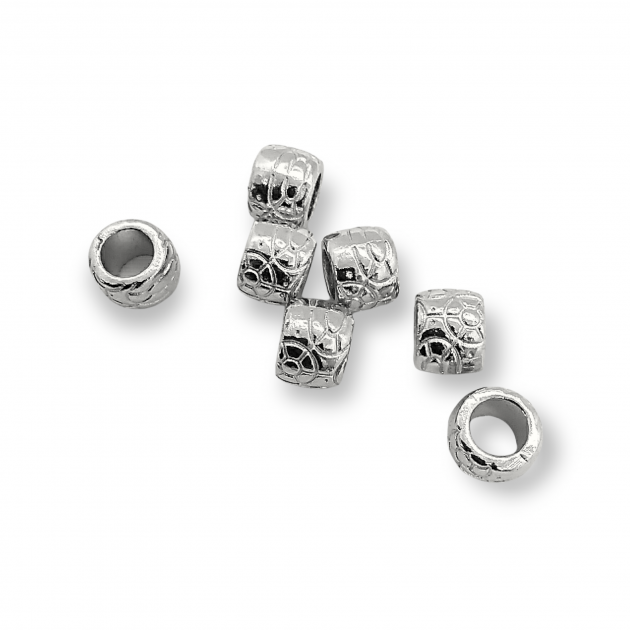 Cord End for Clothing Inlet 5.8 mm Patterned Metal Bead Shape length 7 mm PBB008