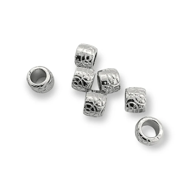 Giriş 5,8 mm Bağucu Desenli Metal Boncuk Şekil boy 7 mm PBB008