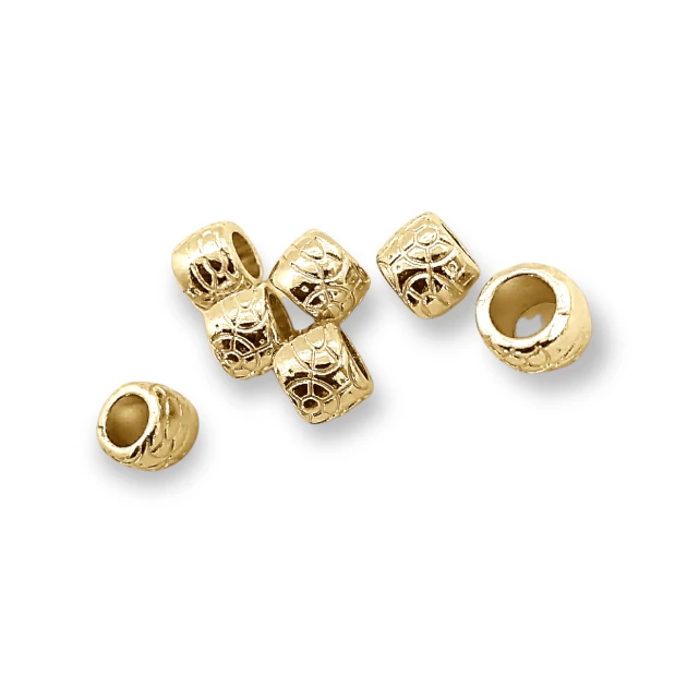 Giriş 5,8 mm Bağucu Desenli Metal Boncuk Şekil boy 7 mm PBB008