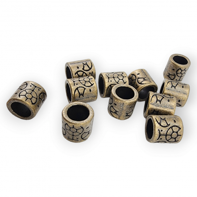 Cord End for Clothing Inlet 5.8 mm Patterned Metal Bead Shape length 7 mm PBB008