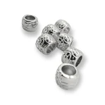Giriş 5,8 mm Bağucu Desenli Metal Boncuk Şekil boy 7 mm PBB008
