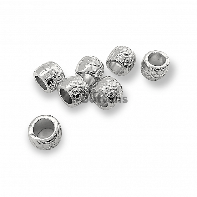 Cord End for Clothing Inlet 5.8 mm Patterned Metal Bead Shape length 7 mm PBB008