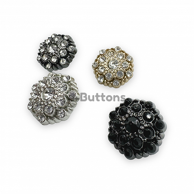 Rhinestone Button 20 mm 32 L Black and White Rhinestone Button Jacket and Cardigan Button PBT0025