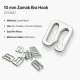 10 mm Zinc Alloy Bra and Peignoir Hook suitable for lingerie production and clothing accessories