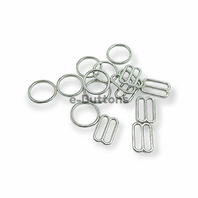 Bra Strap Adjustment Buckle 15 mm and Ring PBT0010