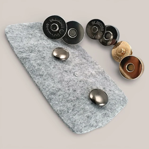 18 mm - 0,71" Single Cap Magnetic Bag Snap Set 10 Sets (40 Pieces) 10132TekTPK10