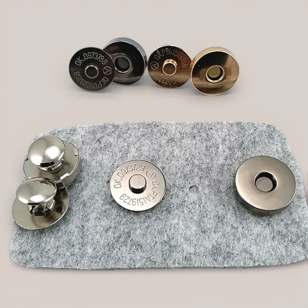 18 mm - 0,71" Single Cap Magnetic Bag Snap Set 10 Sets (40 Pieces) 10132TekTPK10