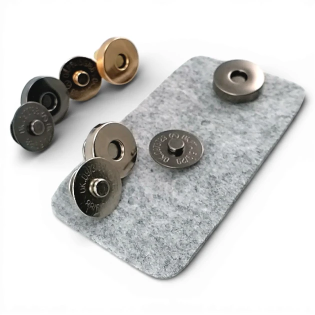 18 mm (0.71") Single Cap Magnetic Bag Snap Set 25 Sets (100 Pieces) 10132TekTPK25