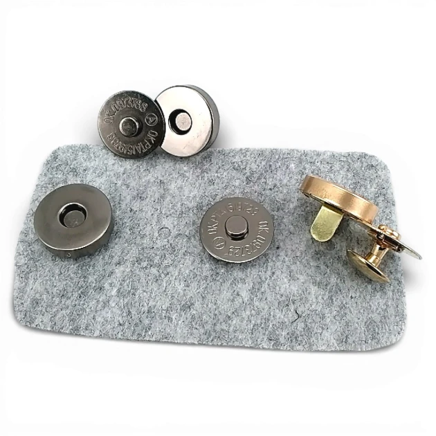 18 mm (0.71") Single Cap Magnetic Bag Snap Set 25 Sets (100 Pieces) 10132TekTPK25