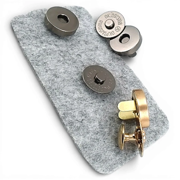 18 mm (0.71") Single Cap Magnetic Bag Snap Set 25 Sets (100 Pieces) 10132TekTPK25