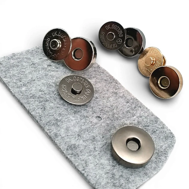 18 mm (0.71") Single Cap Magnetic Bag Snap Set 25 Sets (100 Pieces) 10132TekTPK25