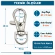 9 mm Paris Swivel Hook for Keychains, Durable Metal, 100 Pieces