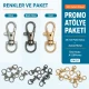 9 mm Paris Swivel Hook for Keychains, Durable Metal, 100 Pieces