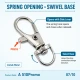 9 mm Paris Swivel Hook for Keychains, Durable Metal, 100 Pieces