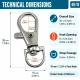 9 mm Paris Swivel Hook for Keychains, Durable Metal, 100 Pieces