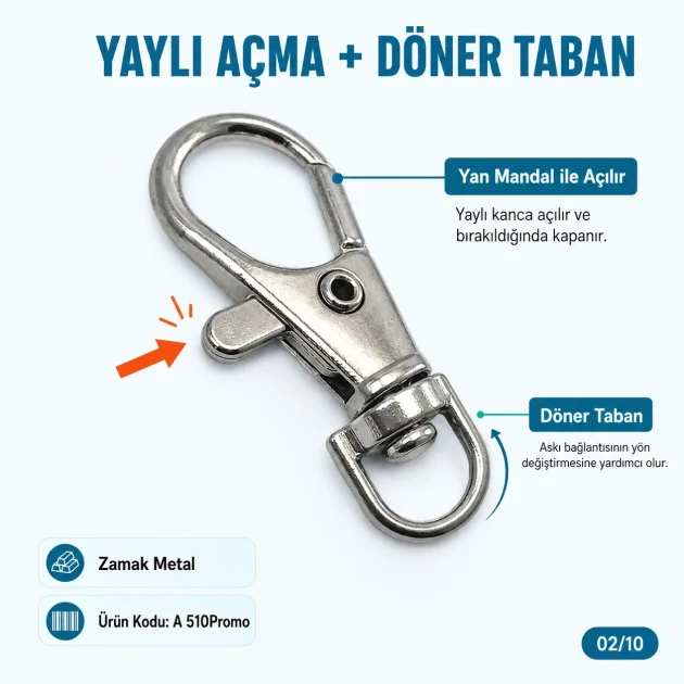 9 mm Paris Swivel Hook for Keychains, Durable Metal, 100 Pieces
