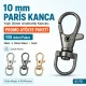9 mm Paris Swivel Hook for Keychains, Durable Metal, 100 Pieces