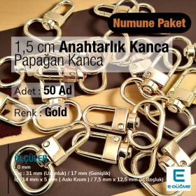 1,5 cm Gold Yaylı Döner Papağan Kanca 50 Adet/Paket A 546 PROMO