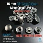 Alfa Çıt çıt Düğme 15 mm Black Nikel Pirinç Çıtçıt Düğme 100 Ad/ Pack C000100PRPROMO