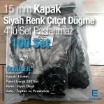 15 mm Çıtçıt Düğme Paslanmaz Siyah Renk 100 adet/Pk C00016PPKSYH