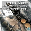 15 mm Snap Fasteners Stainless  0,59" Antique Yellow 100 Pieces/Pack 61 Snap Buttons C0004P15PKAntS