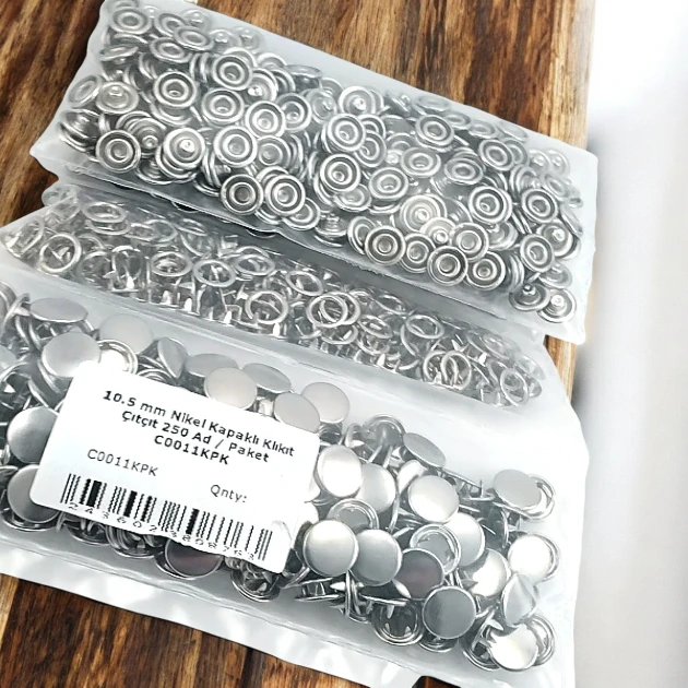 10.5 mm Stainless Steel Nickel-Plated Snap Fasteners, 250 Pieces/Pack C0011KP