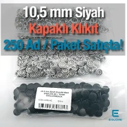 10.5 mm Stainless Steel Black Cap Snap Fastener, 250 Pieces/Pack C0011KPBLACK