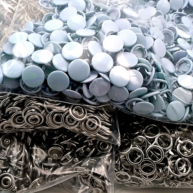 Prong Snap Fastener with Cover 9.5mm - 3/8" Pastel Blue Painted Stainless 250 Pcs/Pack C0014PromoPBlue