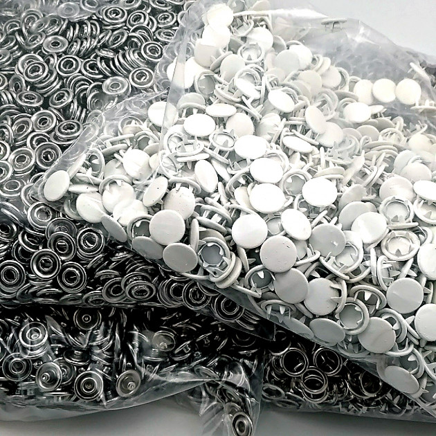 Prong Snap Fastener with Cover 9.5mm - 3/8" Ecru Painted Stainless 250 Pieces/Pack C0014PromoPEcru