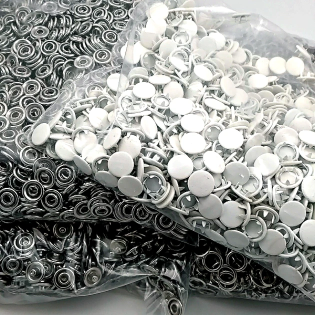 Prong Snap Fastener with Cover 9.5mm - 3/8" Ecru Painted Stainless 250 Pieces/Pack C0014PromoPEcru