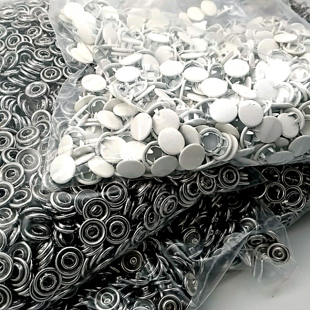 Prong Snap Fastener with Cover 9.5mm - 3/8" Ecru Painted Stainless 250 Pieces/Pack C0014PromoPEcru