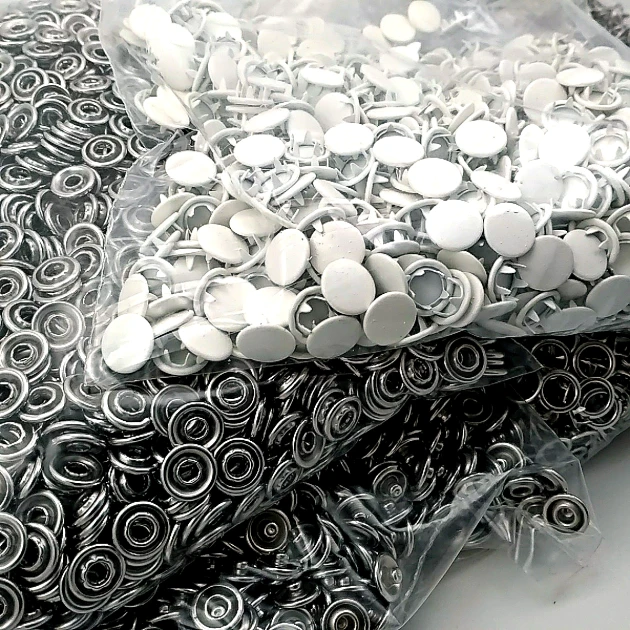 Prong Snap Fastener with Cover 9.5mm - 3/8" Ecru Painted Stainless 250 Pieces/Pack C0014PromoPEcru