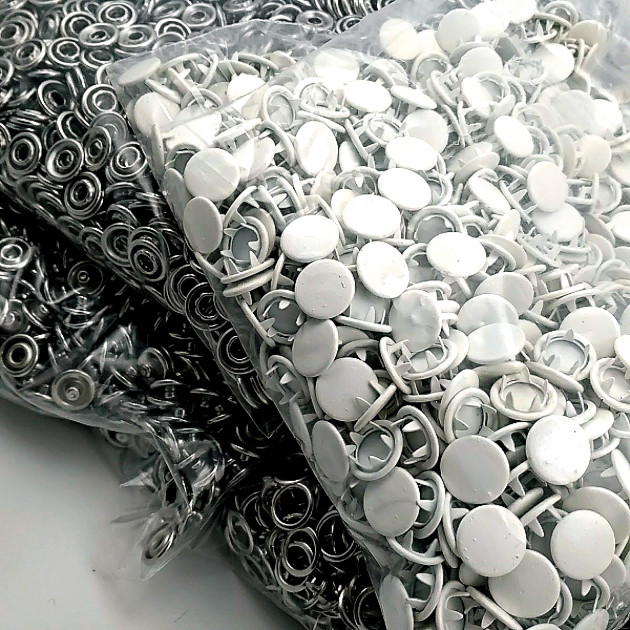 Prong Snap Fastener with Cover 9.5mm - 3/8" Ecru Painted Stainless 250 Pieces/Pack C0014PromoPEcru