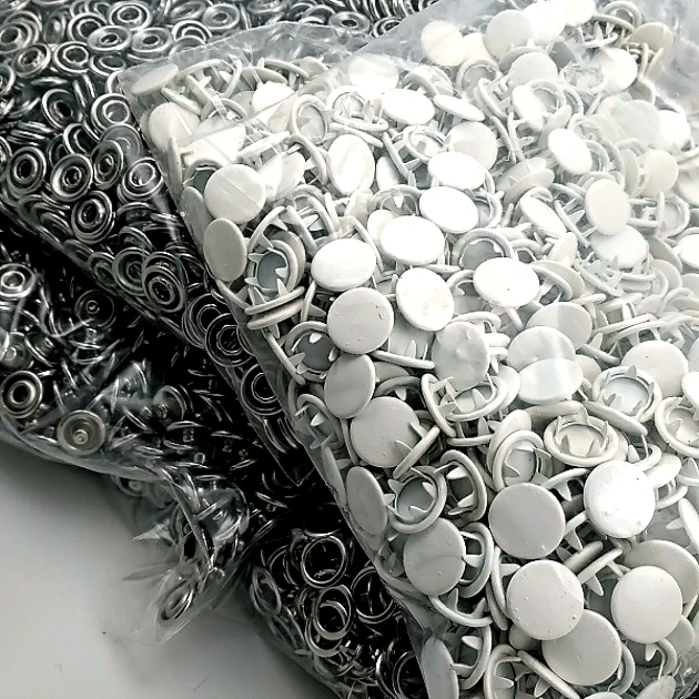 Prong Snap Fastener with Cover 9.5mm - 3/8" Ecru Painted Stainless 250 Pieces/Pack C0014PromoPEcru