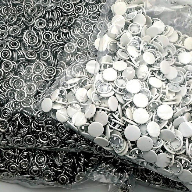 Prong Snap Fastener with Cover 9.5mm - 3/8" Ecru Painted Stainless 250 Pieces/Pack C0014PromoPEcru