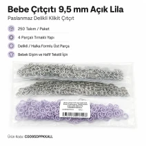 9.5 mm / 0.37 in Light Lilac Stainless Eyelet-Style Klıkit Baby Snap – 250 Sets C0095DPPKKALL